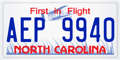 NC license plate AEP9940