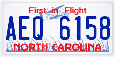NC license plate AEQ6158