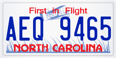 NC license plate AEQ9465