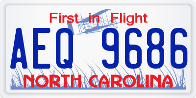 NC license plate AEQ9686