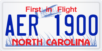 NC license plate AER1900