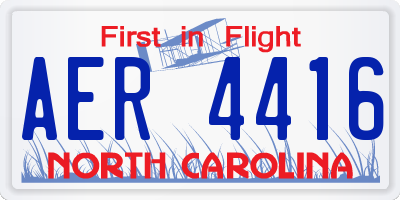 NC license plate AER4416