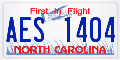 NC license plate AES1404
