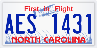 NC license plate AES1431