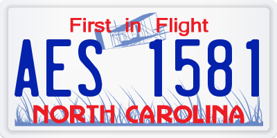 NC license plate AES1581