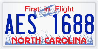 NC license plate AES1688