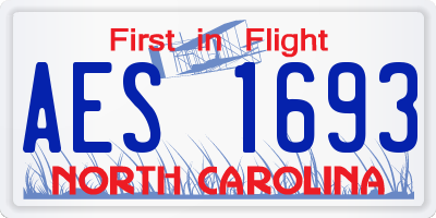 NC license plate AES1693