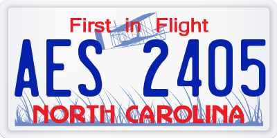 NC license plate AES2405