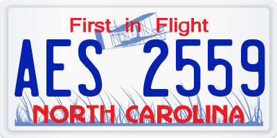 NC license plate AES2559