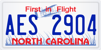 NC license plate AES2904