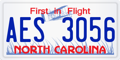 NC license plate AES3056
