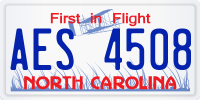 NC license plate AES4508