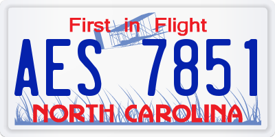 NC license plate AES7851