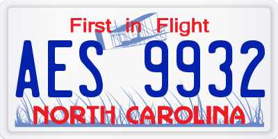 NC license plate AES9932