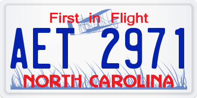 NC license plate AET2971