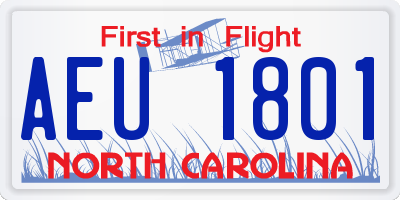 NC license plate AEU1801