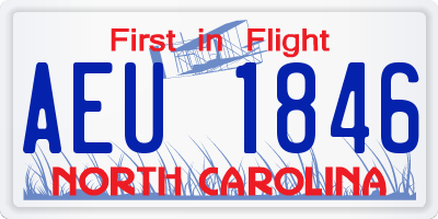 NC license plate AEU1846