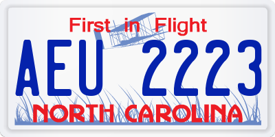NC license plate AEU2223
