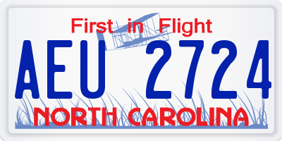 NC license plate AEU2724