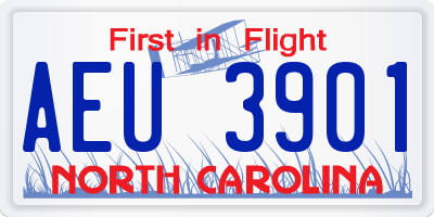 NC license plate AEU3901