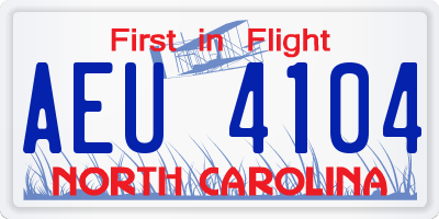 NC license plate AEU4104