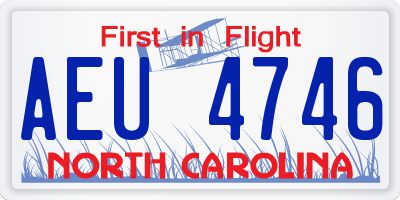 NC license plate AEU4746