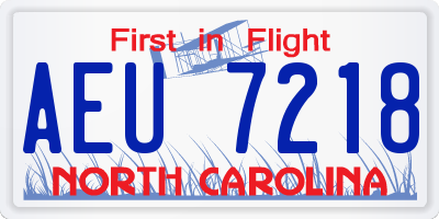 NC license plate AEU7218
