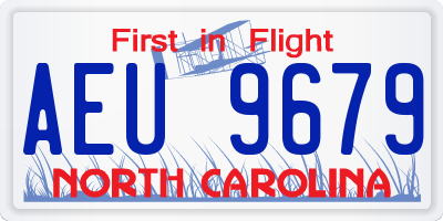 NC license plate AEU9679