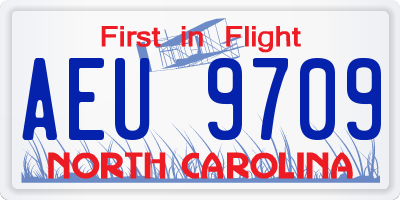 NC license plate AEU9709