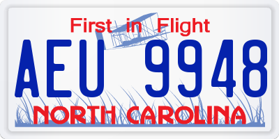 NC license plate AEU9948