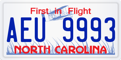 NC license plate AEU9993