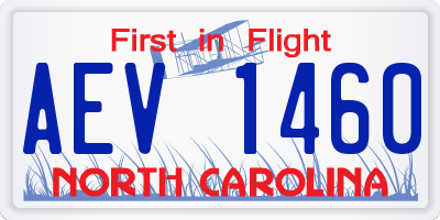 NC license plate AEV1460