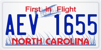 NC license plate AEV1655
