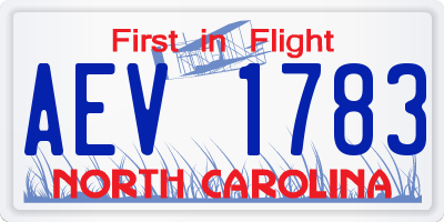 NC license plate AEV1783