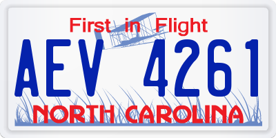 NC license plate AEV4261