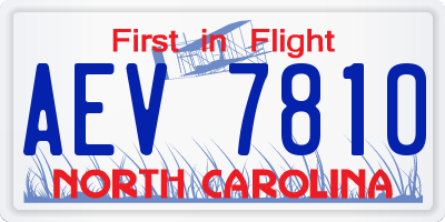 NC license plate AEV7810