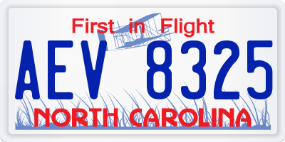 NC license plate AEV8325