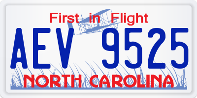 NC license plate AEV9525
