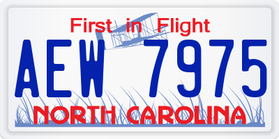 NC license plate AEW7975