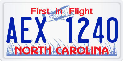 NC license plate AEX1240