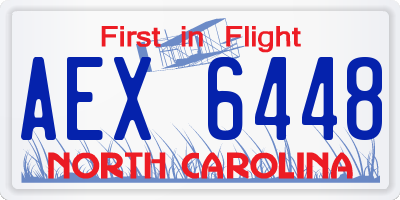 NC license plate AEX6448