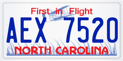 NC license plate AEX7520