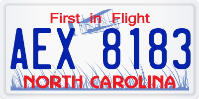NC license plate AEX8183