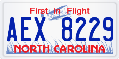 NC license plate AEX8229