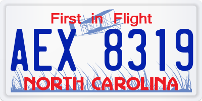 NC license plate AEX8319