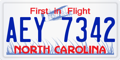 NC license plate AEY7342