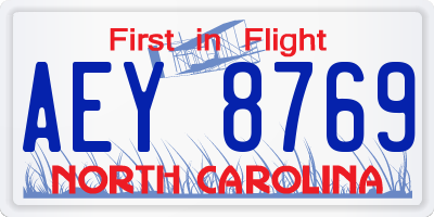 NC license plate AEY8769