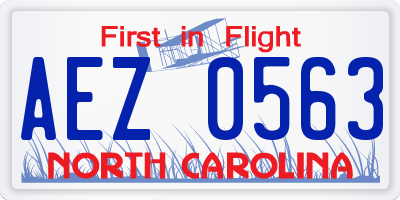NC license plate AEZ0563