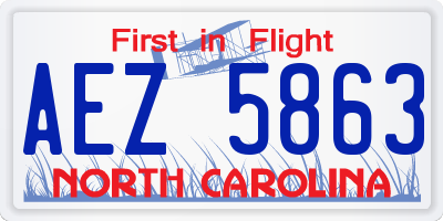 NC license plate AEZ5863