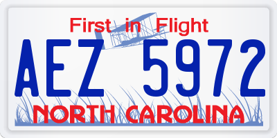 NC license plate AEZ5972
